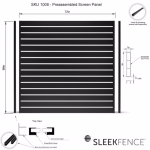 69in Aluminum Screen Fence Panel Alternate